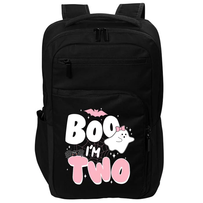 Cute Funny Halloween Boo Im Two Birthday Ghost Girl Impact Tech Backpack