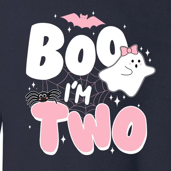 Cute Funny Halloween Boo Im Two Birthday Ghost Girl Toddler Sweatshirt