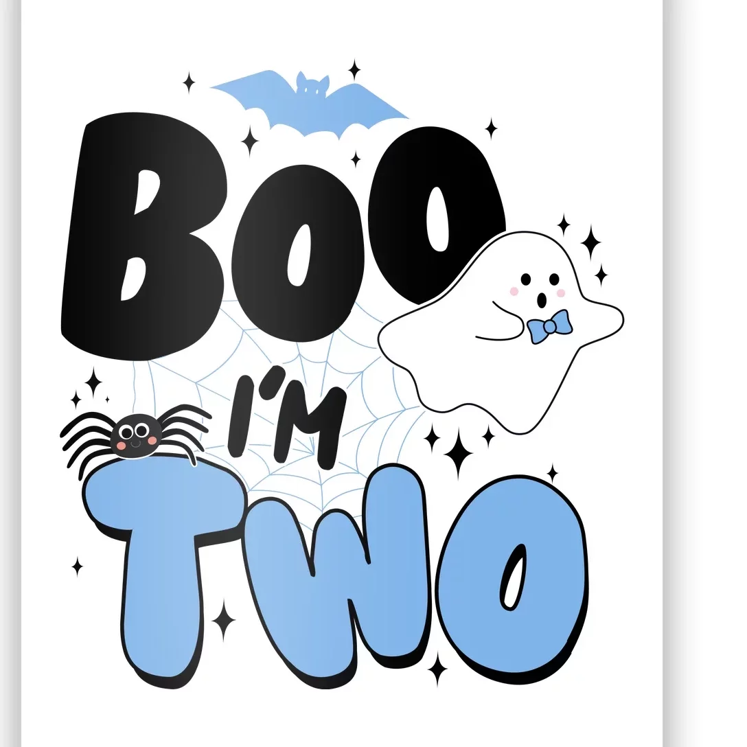 Cute Funny Halloween Boo Im Two Birthday Ghost Boy Poster