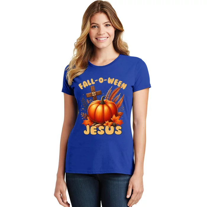 Christian Falloween Halloween Pun (Following) Jesus Cool Gift Women's T-Shirt