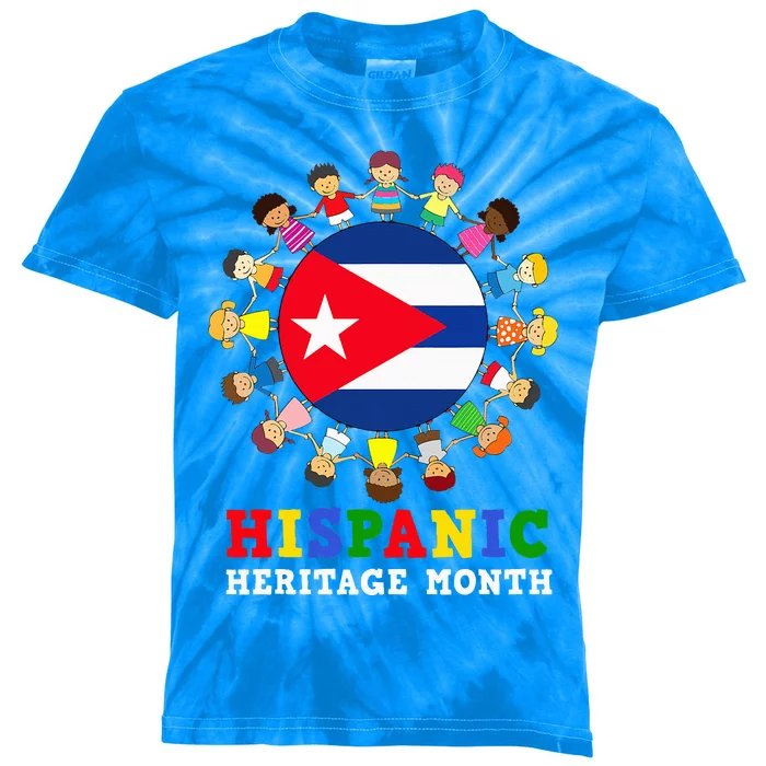 Cuban Flag Hispanic Heritage Cuba Kids Tie-Dye T-Shirt