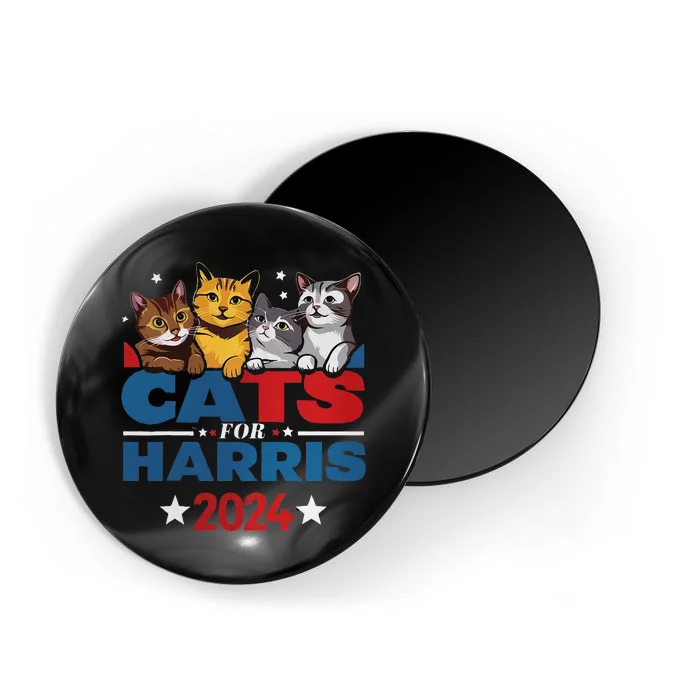 Cats For Harris 2024 Kamala Harris For President 2024 Gift Magnet