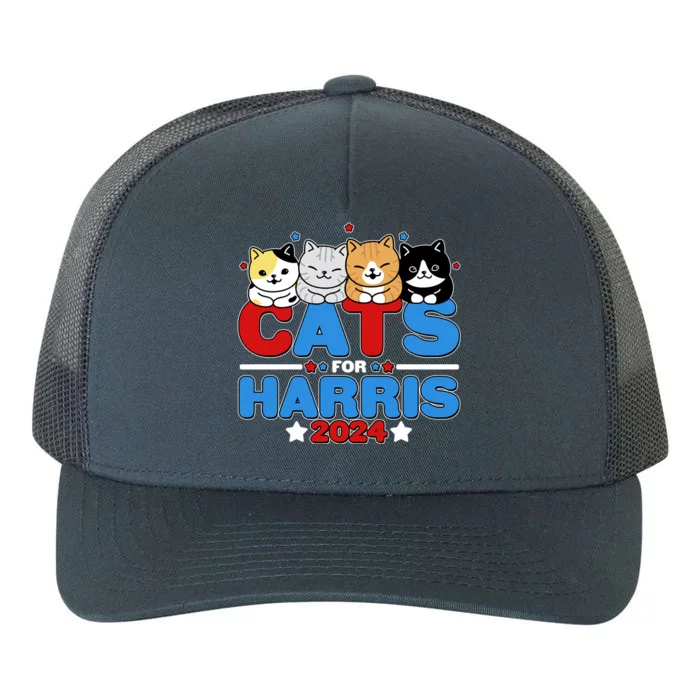 Cats For Harris Vote Kamala Harris 2024 Election Yupoong Adult 5-Panel Trucker Hat