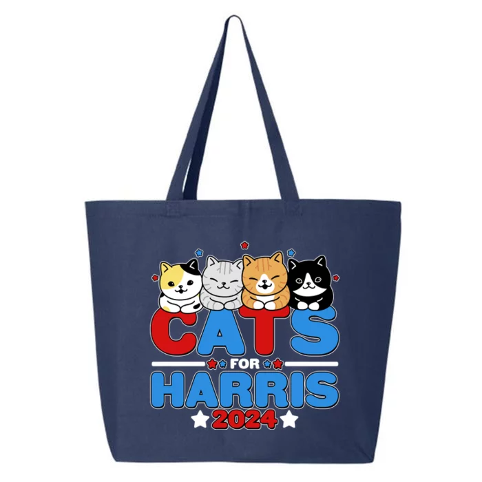 Cats For Harris Vote Kamala Harris 2024 Election 25L Jumbo Tote