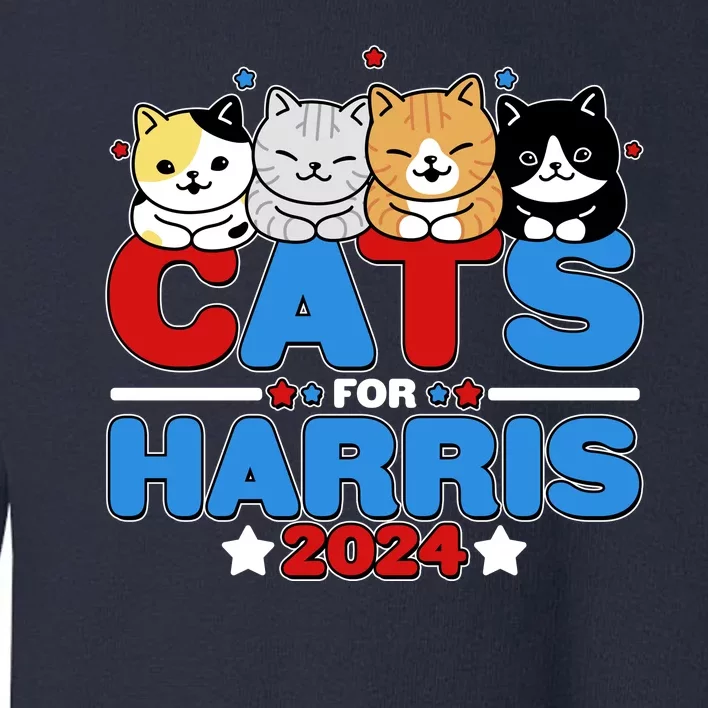 Cats For Harris Vote Kamala Harris 2024 Election Toddler Sweatshirt