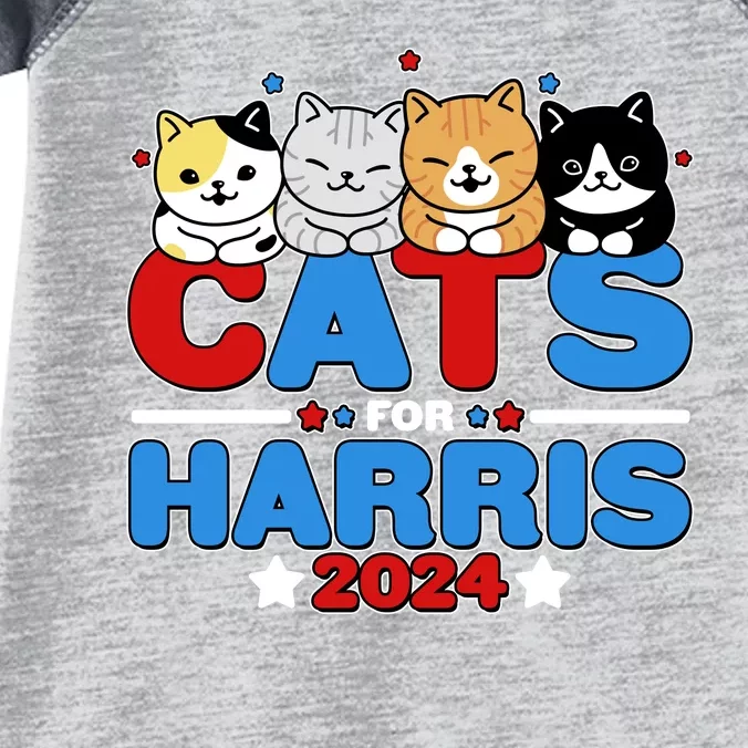 Cats For Harris Vote Kamala Harris 2024 Election Infant Baby Jersey Bodysuit