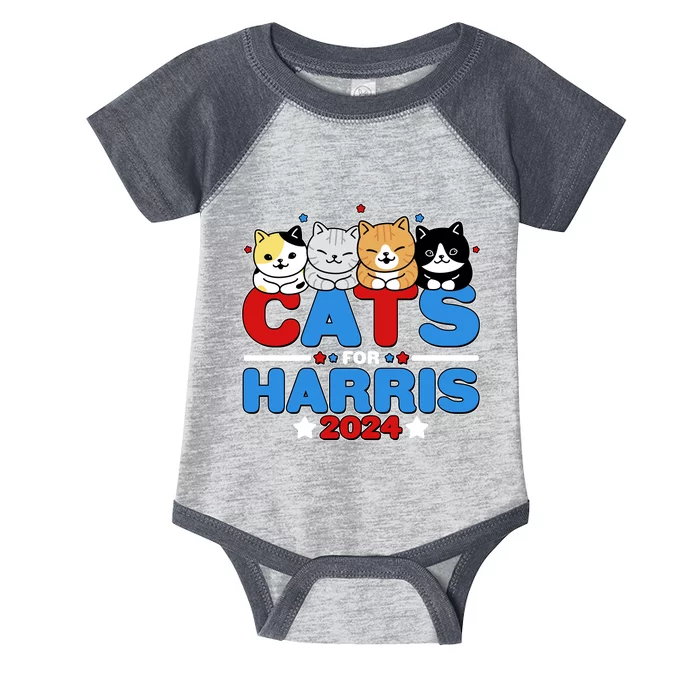 Cats For Harris Vote Kamala Harris 2024 Election Infant Baby Jersey Bodysuit