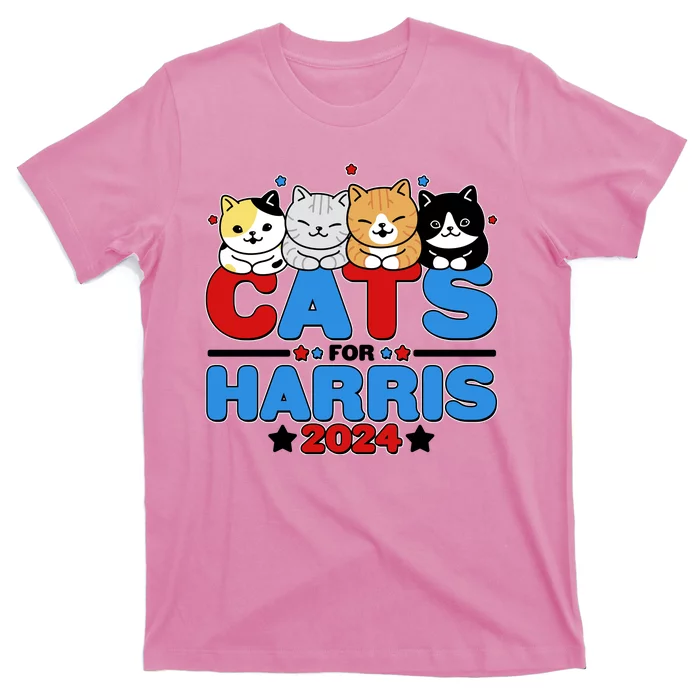 Cats For Harris Vote Kamala Harris 2024 Election T-Shirt