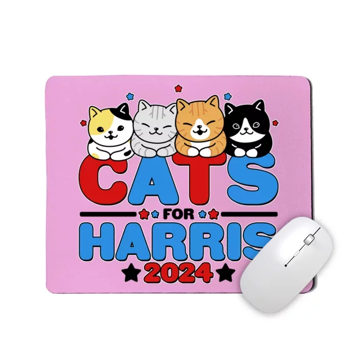 Cats For Harris Vote Kamala Harris 2024 Election Mousepad