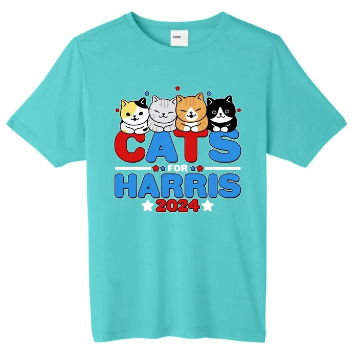 Cats For Harris Vote Kamala Harris 2024 Election ChromaSoft Performance T-Shirt