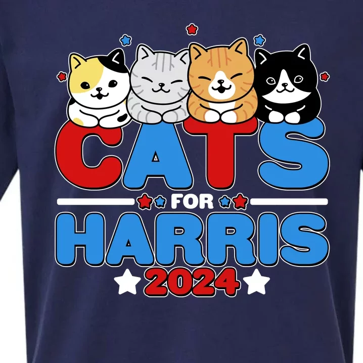 Cats For Harris Vote Kamala Harris 2024 Election Sueded Cloud Jersey T-Shirt