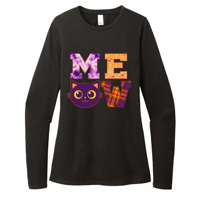 Cute Fall Halloween Cat MEOW Womens CVC Long Sleeve Shirt