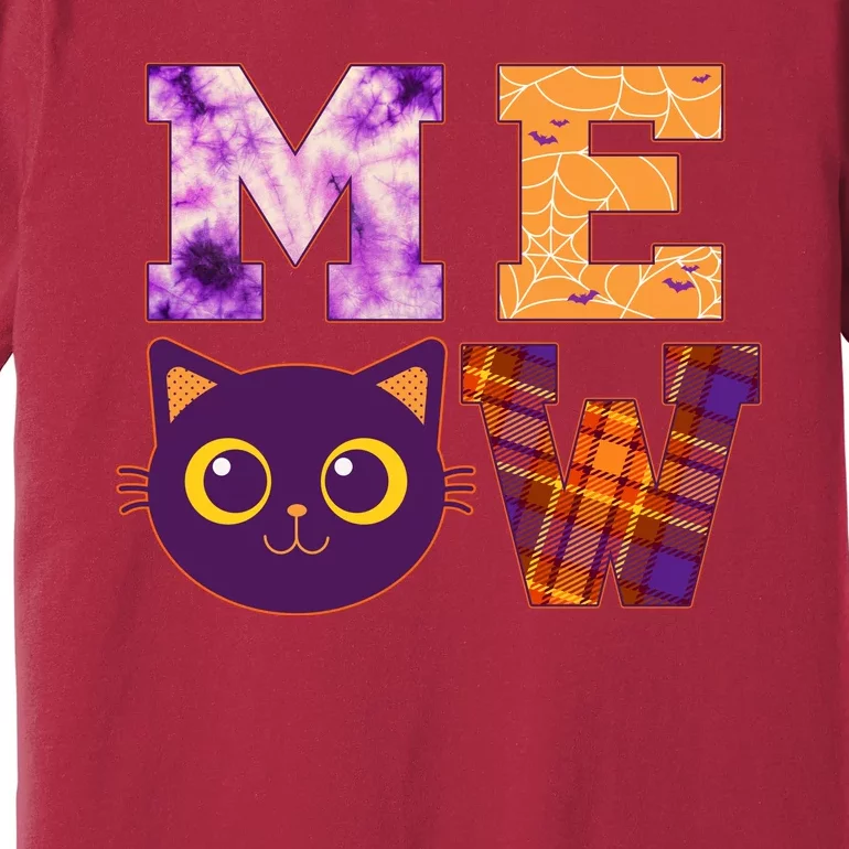 Cute Fall Halloween Cat MEOW Premium T-Shirt