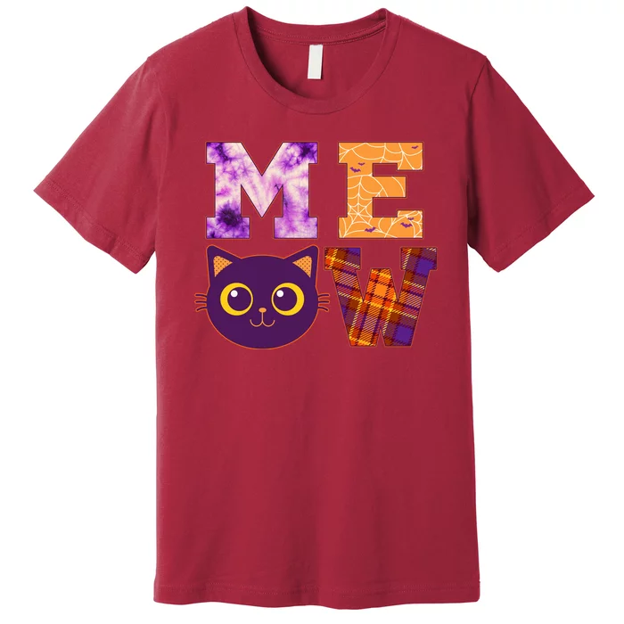 Cute Fall Halloween Cat MEOW Premium T-Shirt