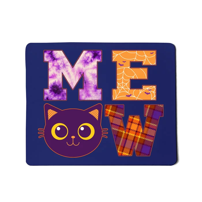 Cute Fall Halloween Cat MEOW Mousepad