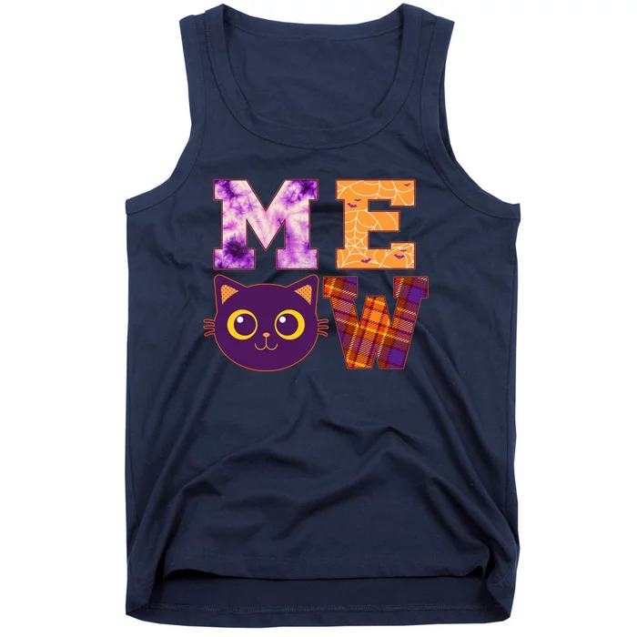 Cute Fall Halloween Cat MEOW Tank Top