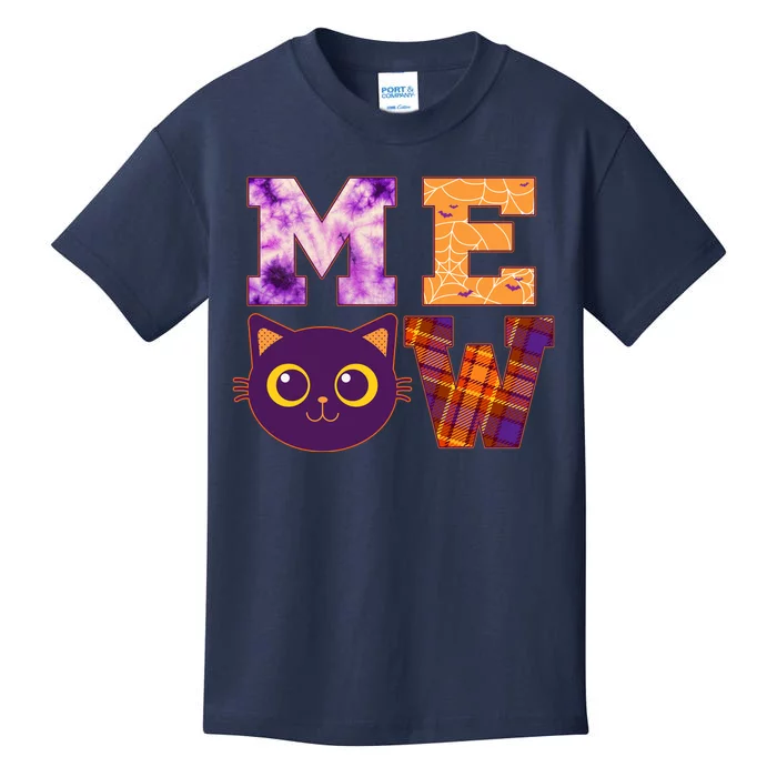 Cute Fall Halloween Cat MEOW Kids T-Shirt