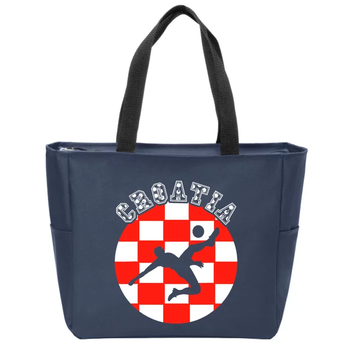 Croatia Flag Hrvatska Soccer Team Croatian Football Hrvatska Zip Tote Bag