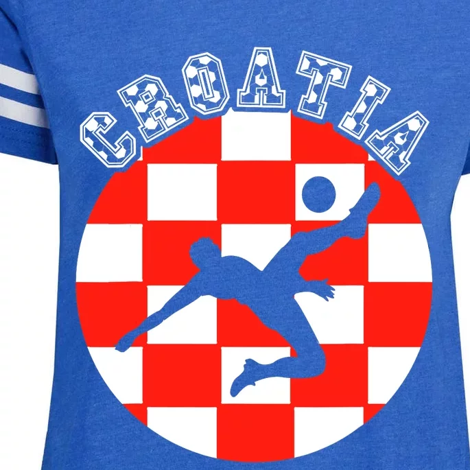 Croatia Flag Hrvatska Soccer Team Croatian Football Hrvatska Enza Ladies Jersey Football T-Shirt