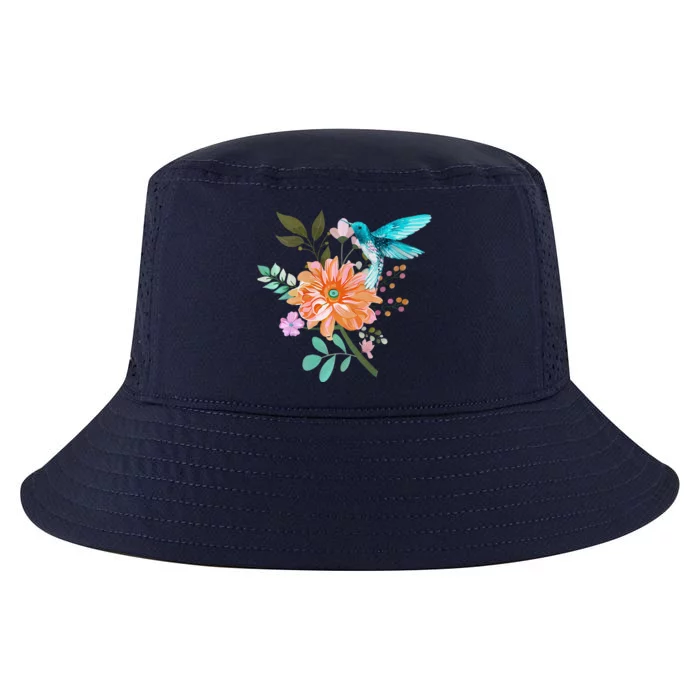 Colorful Flowers Hummingbird Cool Comfort Performance Bucket Hat