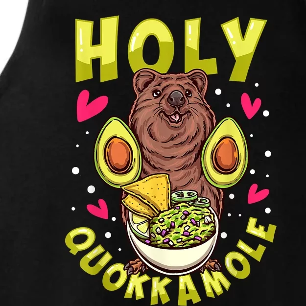 Cute Funny Holy Quokkamole Quokka Lover Avocado Guacamole Ladies Tri-Blend Wicking Tank