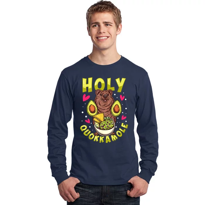 Cute Funny Holy Quokkamole Quokka Lover Avocado Guacamole Tall Long Sleeve T-Shirt