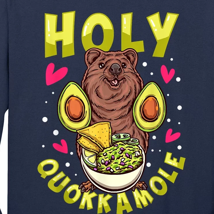 Cute Funny Holy Quokkamole Quokka Lover Avocado Guacamole Tall Long Sleeve T-Shirt