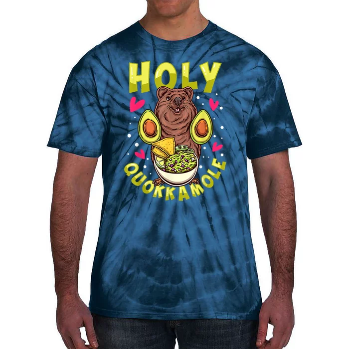 Cute Funny Holy Quokkamole Quokka Lover Avocado Guacamole Tie-Dye T-Shirt