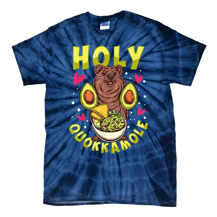 Cute Funny Holy Quokkamole Quokka Lover Avocado Guacamole Tie-Dye T-Shirt