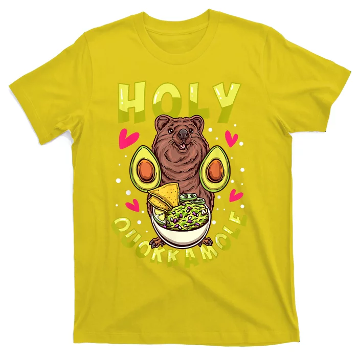 Cute Funny Holy Quokkamole Quokka Lover Avocado Guacamole T-Shirt