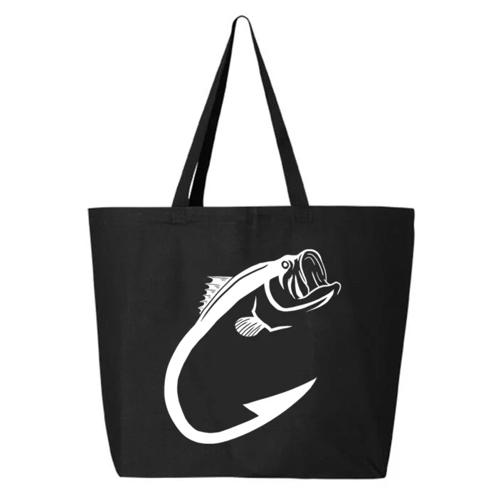 Cute Fish Hook Minimal Art Cool Fishing Lover Gift 25L Jumbo Tote