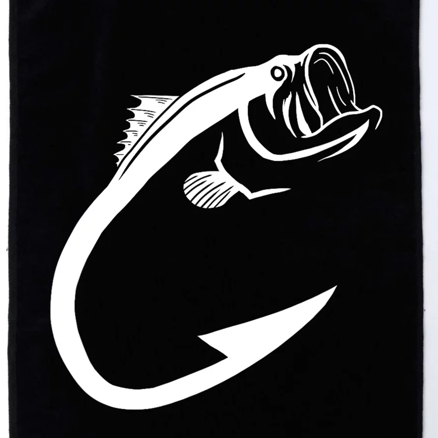 Cute Fish Hook Minimal Art Cool Fishing Lover Gift Platinum Collection Golf Towel