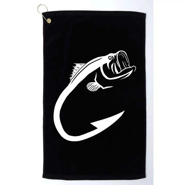 Cute Fish Hook Minimal Art Cool Fishing Lover Gift Platinum Collection Golf Towel