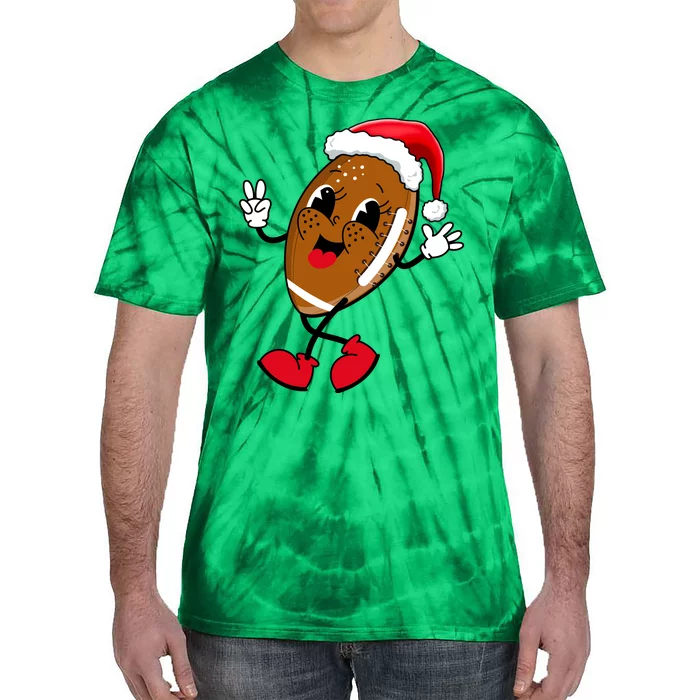 Christmas Football Holiday Sport Tie-Dye T-Shirt