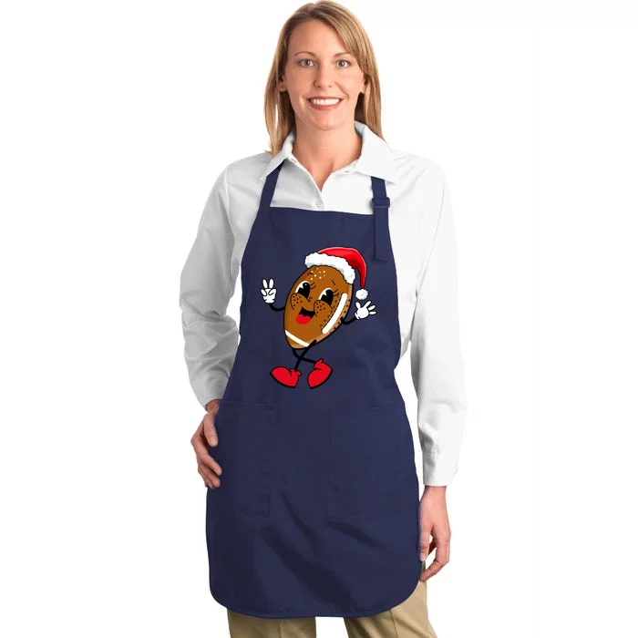 Christmas Football Holiday Sport Full-Length Apron With Pocket