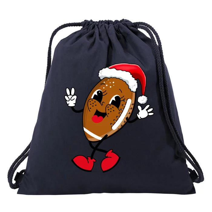 Christmas Football Holiday Sport Drawstring Bag