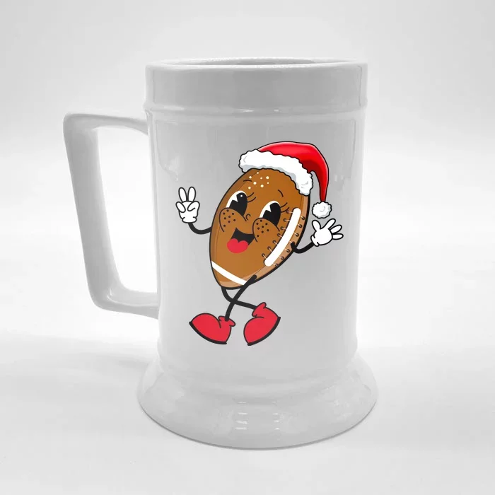 Christmas Football Holiday Sport Front & Back Beer Stein