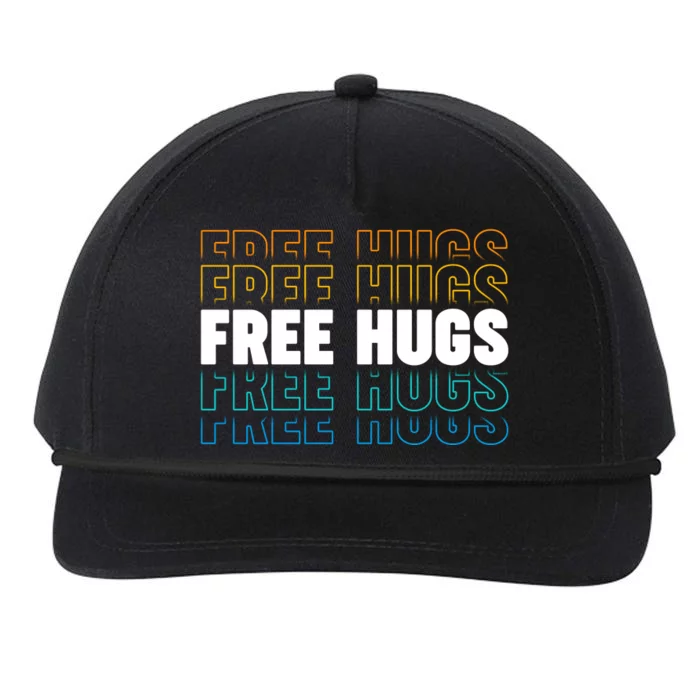 Colorful Free Hugs Pattern Snapback Five-Panel Rope Hat