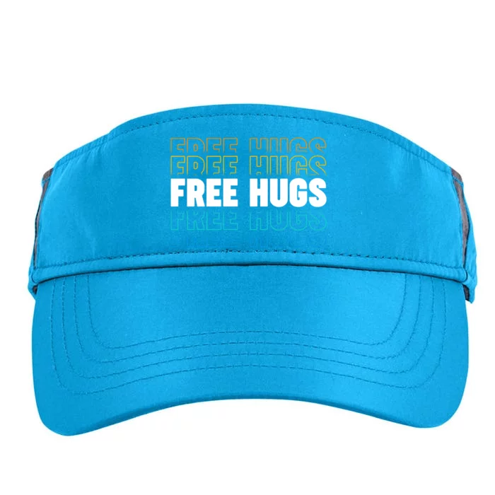 Colorful Free Hugs Pattern Adult Drive Performance Visor