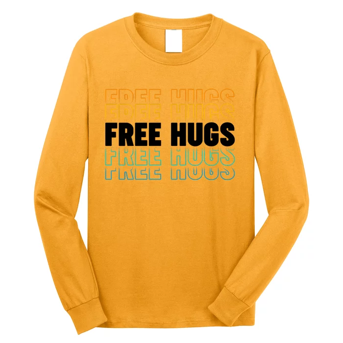 Colorful Free Hugs Pattern Long Sleeve Shirt