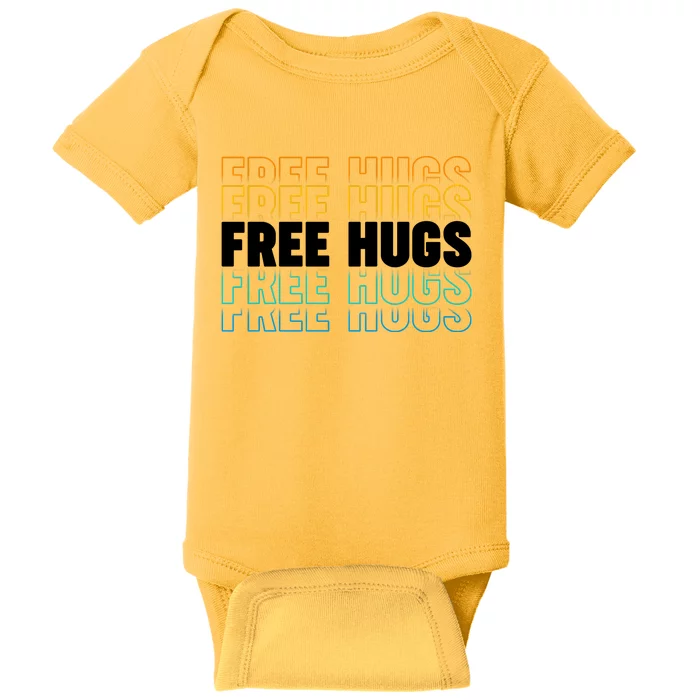 Colorful Free Hugs Pattern Baby Bodysuit