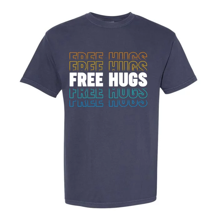 Colorful Free Hugs Pattern Garment-Dyed Heavyweight T-Shirt