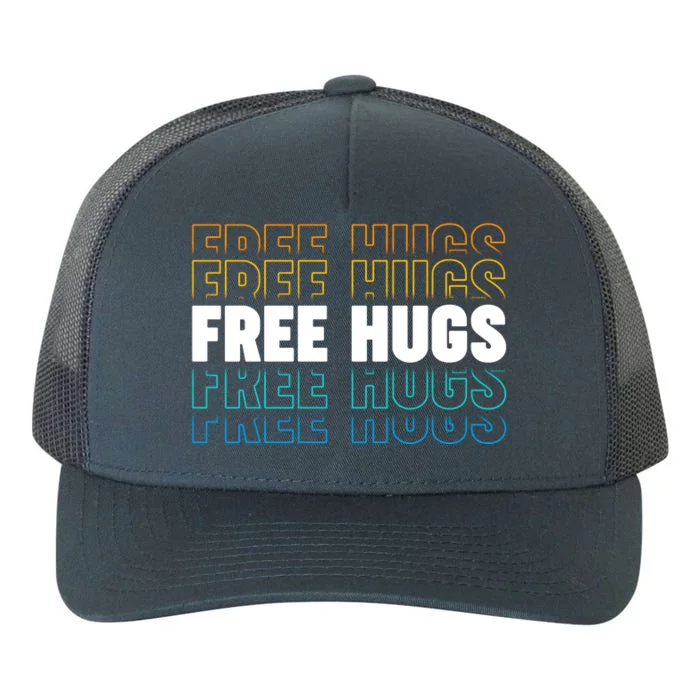 Colorful Free Hugs Pattern Yupoong Adult 5-Panel Trucker Hat