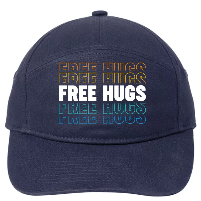 Colorful Free Hugs Pattern 7-Panel Snapback Hat