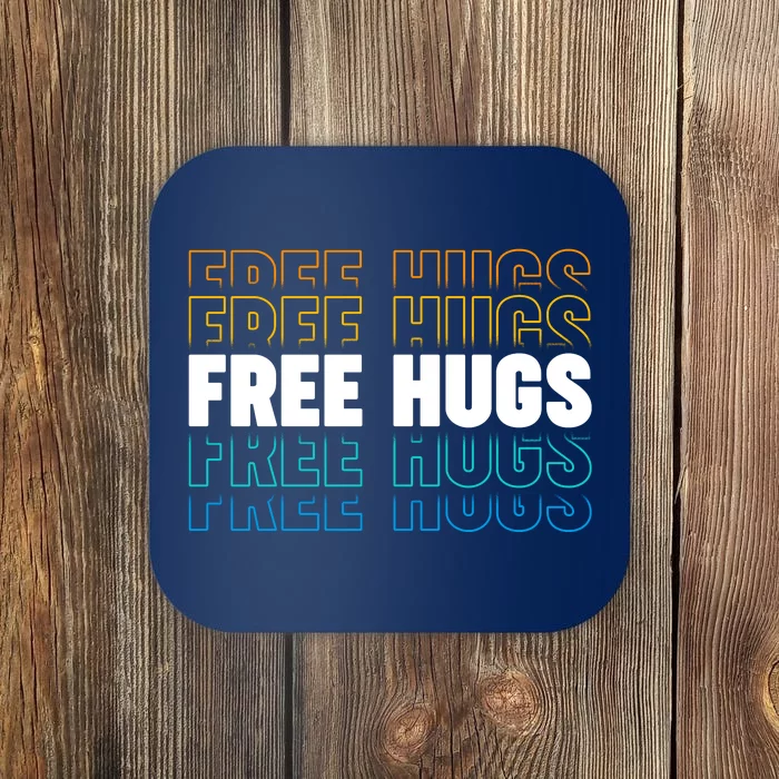 Colorful Free Hugs Pattern Coaster