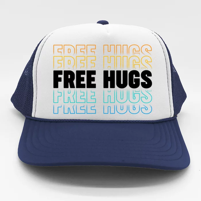 Colorful Free Hugs Pattern Trucker Hat