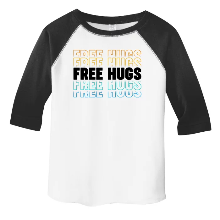 Colorful Free Hugs Pattern Toddler Fine Jersey T-Shirt