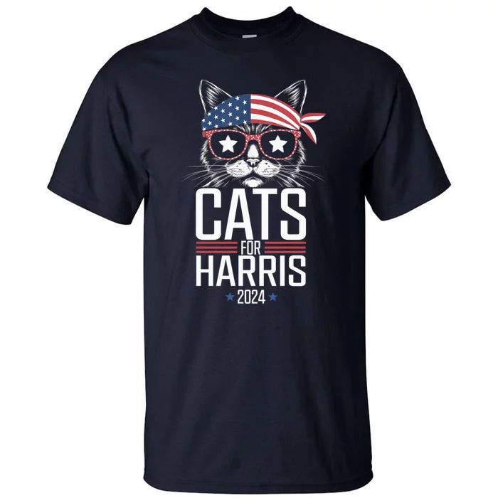 Cats For Harris 2024 Kamala Harris For President 2024 Tall T-Shirt