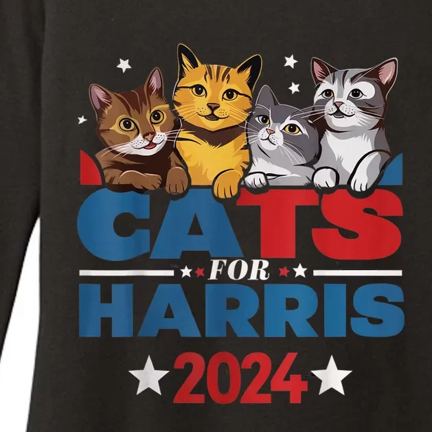 Cats For Harris 2024 Kamala Harris For President 2024 Womens CVC Long Sleeve Shirt