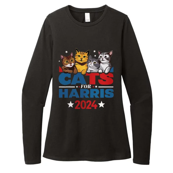 Cats For Harris 2024 Kamala Harris For President 2024 Womens CVC Long Sleeve Shirt